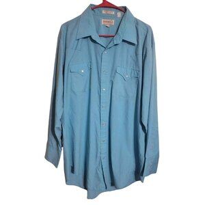 Vtg Sheplers Shirt Men 18/35 Tall Pearl Snap Western Rancher Rodeo Cowboy Farm